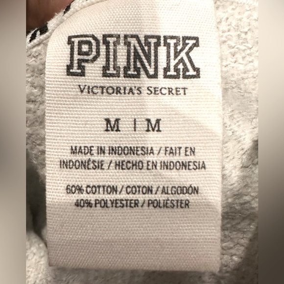 Victoria's Secret Pink Marl Grey & Black Bling Zip Hoodie - Picture 5 of 6